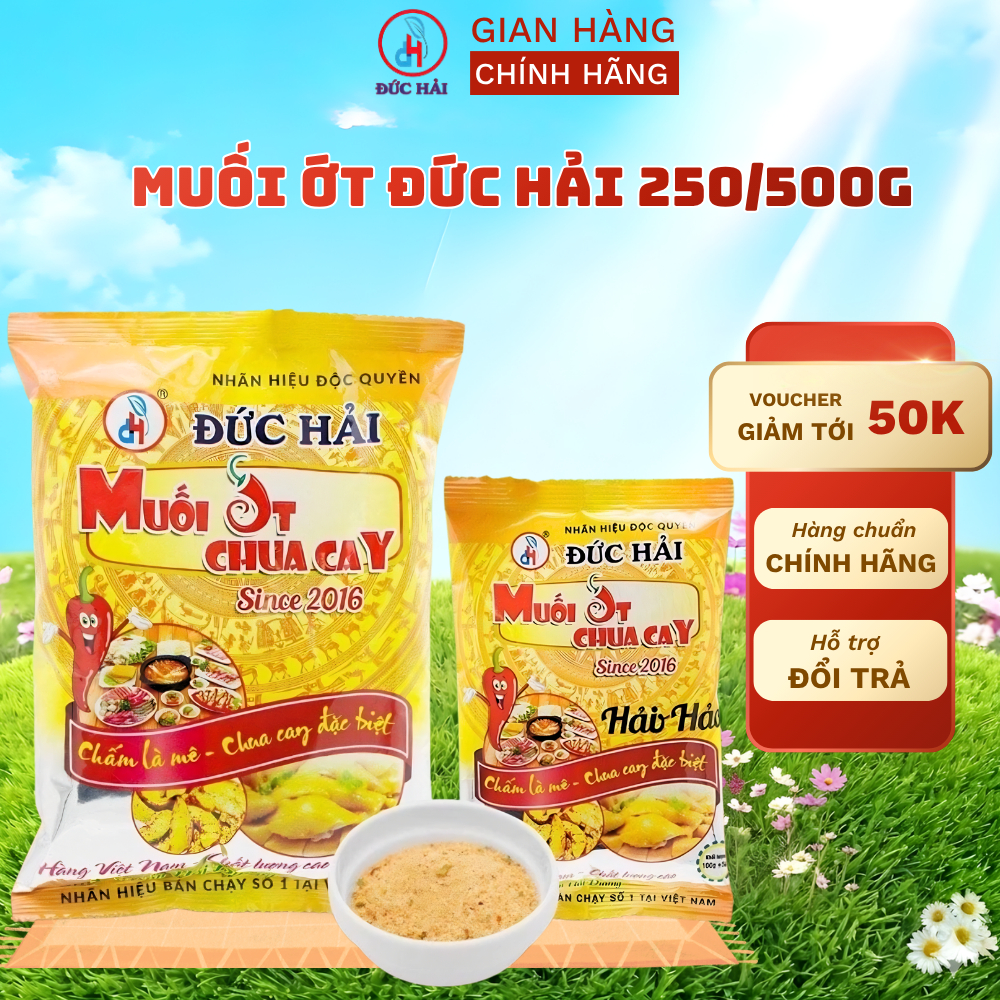 Muối ớt chua cay Đức Hải 100g, 250g, 500g Đậm vị, Muối ớt chấm hoa quả, hải sản - Đức Hải Food