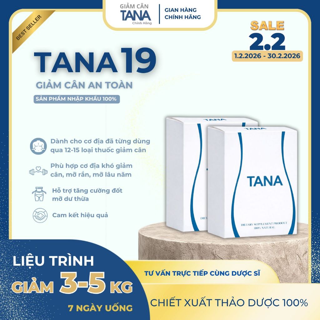 [CHÍNH HÃNG] <Liệu trình giảm 8-10kg> Giảm cân TANA 19 - dành cho người giảm cân lâu năm