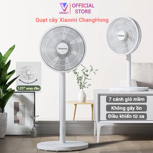 Quạt cây đứng cắm điện Qcooko, quạt cây đứng tiết kiệm điện công suất lớn kèm điều khiển từ xa