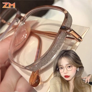 Kính cận chống ánh sáng xanh Thiết kế lấp lánh sao băng gọng lớn thời thượng cho nữ 2988