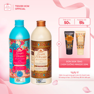 Combo 2 chai Sữa Tắm nước hoa Tesori d'Oriente chính hãng 500ml kèm vòi nhập khẩu trực tiếp từ Ý