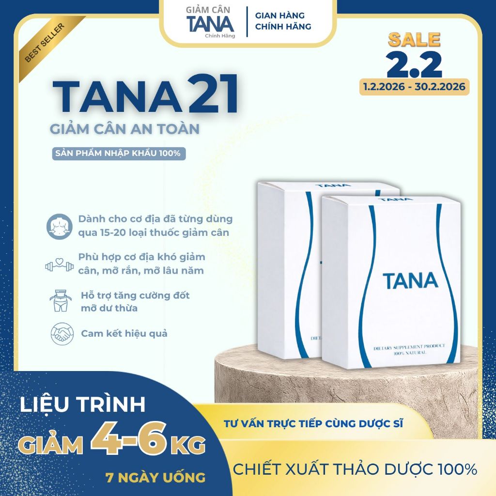 [CHÍNH HÃNG] <Liệu trình giảm 10-12kg kê riêng> TANA 21 dành cho người SI.ÊU NH.ỜN, LỲ