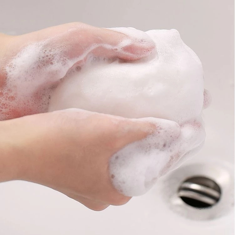 🌤️COD🌤️Túi Lưới Tạo Bọt Xà Phòng - Bao Lưới Đựng Xà Bông Tiện Lợi - 2 Lớp Có Dây Rút