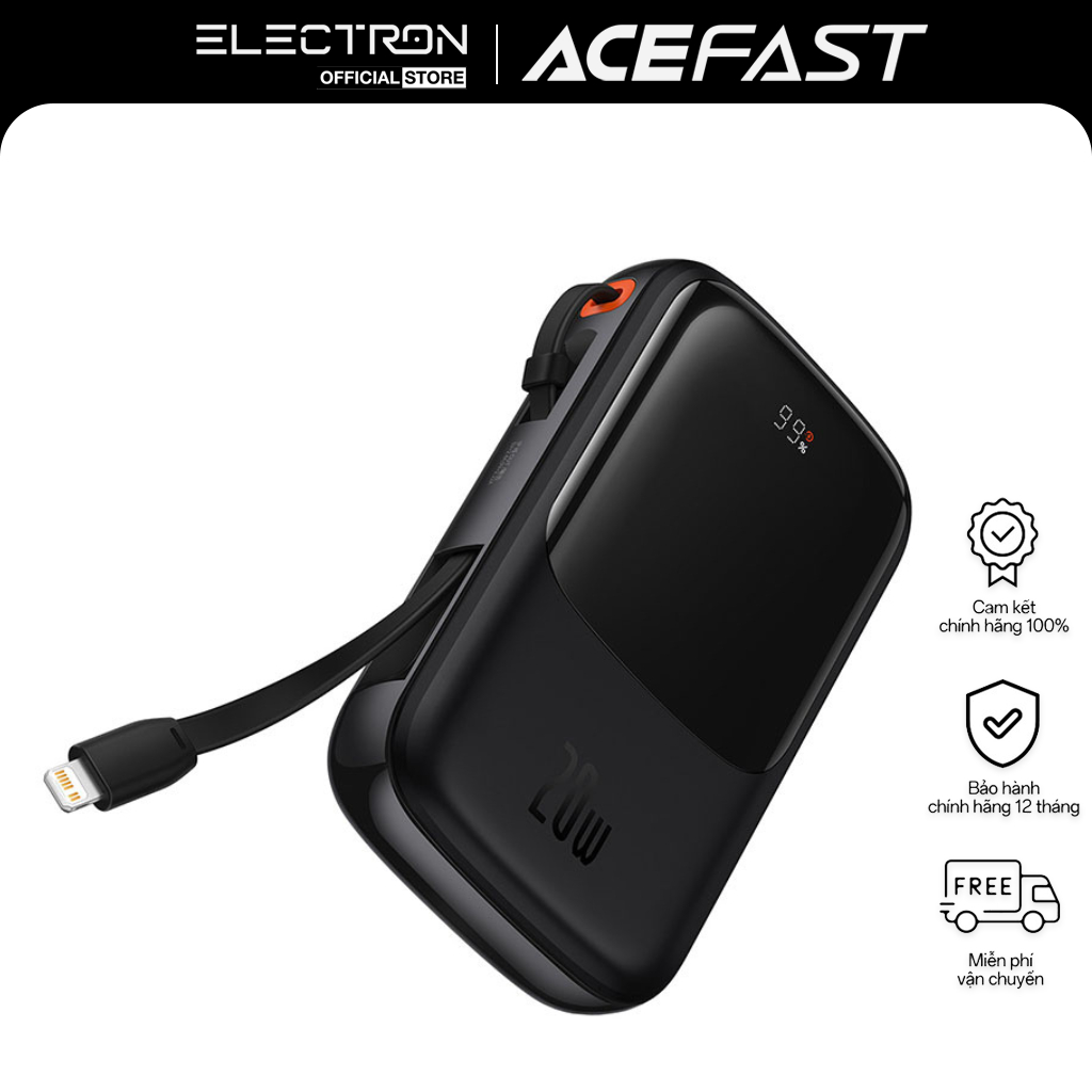 Pin Dự Phòng Sạc Nhanh Baseus Qpow Pro Digital Display Fast Charge Power Bank 10,000mAh Cho I.P, Type-C