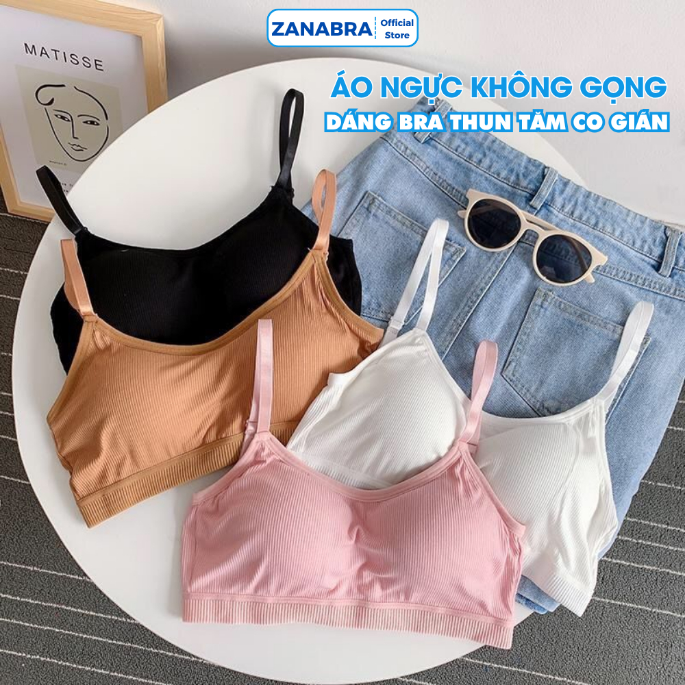 Combo 4 Áo Bra Học Sinh Cài Sau Kèm Mút Đệm Chất Cotton Mềm Mịn Thấm Hút Mồ Hôi ZANABRA B727