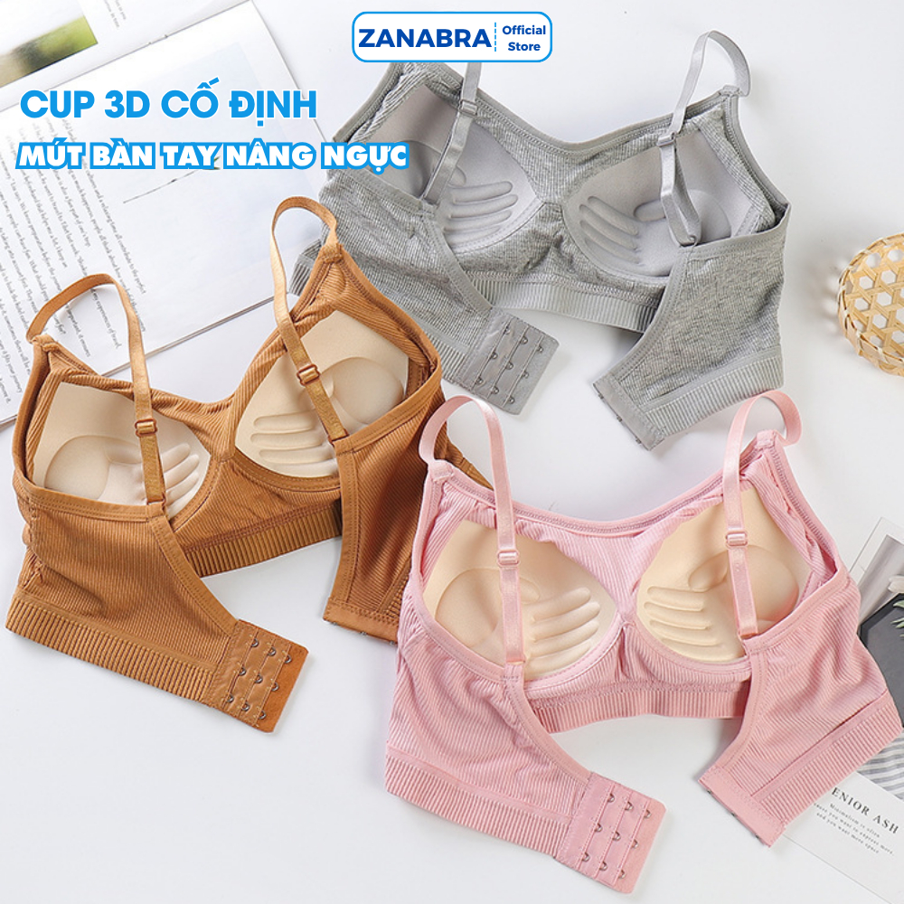 Combo 4 Áo Bra Học Sinh Cài Sau Kèm Mút Đệm Chất Cotton Mềm Mịn Thấm Hút Mồ Hôi ZANABRA B727