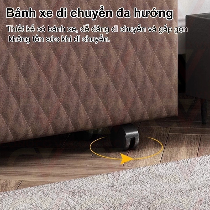 CONOCO Giường gấp văn phòng giường ghép nệm 4cm có bánh xe chịu tải 250kg