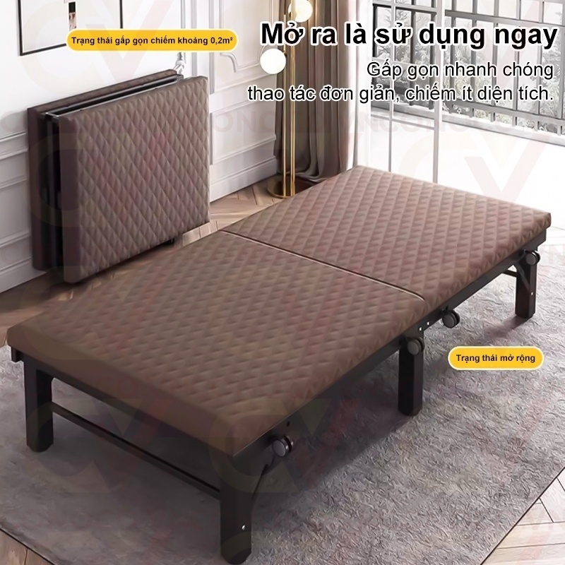 CONOCO Giường gấp văn phòng giường ghép nệm 4cm có bánh xe chịu tải 250kg