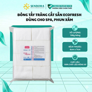 Bịch 500g bông gòn cắt sẵn 6x7cm Eco Fresh, Bông y tế có gòn không bung sợi, thấm hút cao cấp