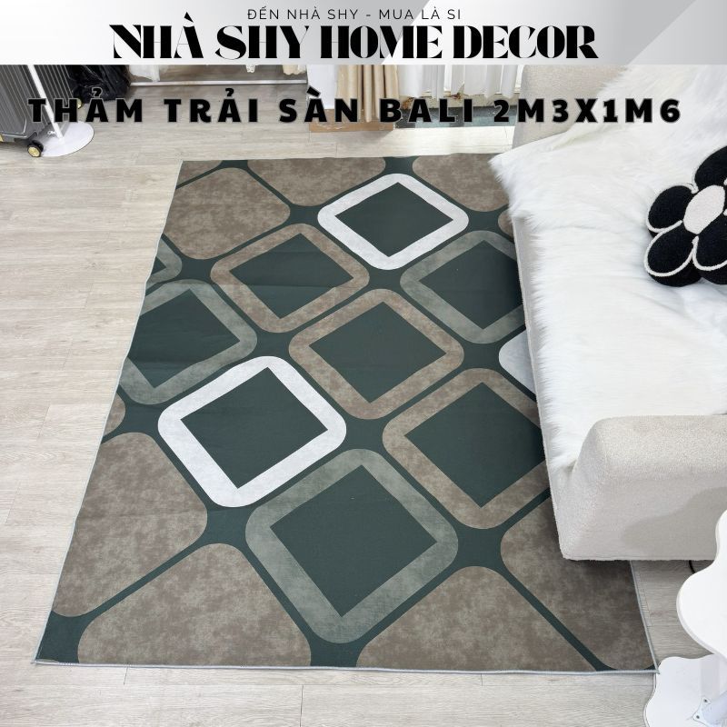Thảm Lì Bali 5D - Thảm Trải Sàn Cao Cấp - Size 2m3x1m6 - Nhà Shy Home Decor