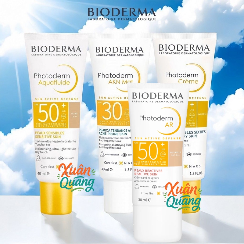 Kem Chống Nắng Bioderma Photoderm AR SPF 50+ Tinted Cream | Aquafluide SPF | Photoderm AKN Mat | Photoderm Crema Color