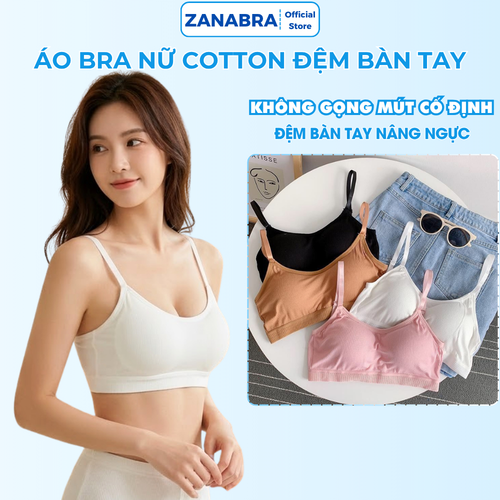 Áo Bra Nữ 2 Dây, Áo Ngực Nữ chữ U hở Lưng Móc Cài Sau Không Gọng Nâng Ngực ZANABRA B727