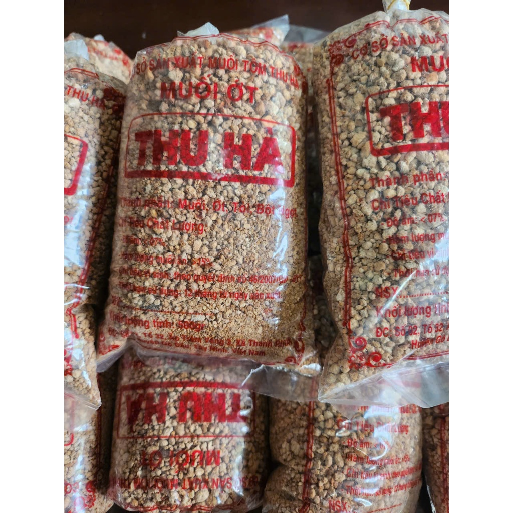 Muối Ớt Thu Hà - 500g Gốc Tây Ninh - Chay mặn đều dùng được - dùng pha muối trộn, chấm trái cây.