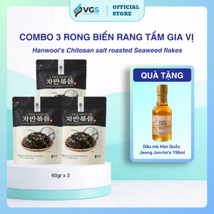Combo 3 Gói Rong Biển Rang Tẩm Gia Vị Hàn Quốc Hanwool's Chitosan Salt Roasted Seaweed Flakes