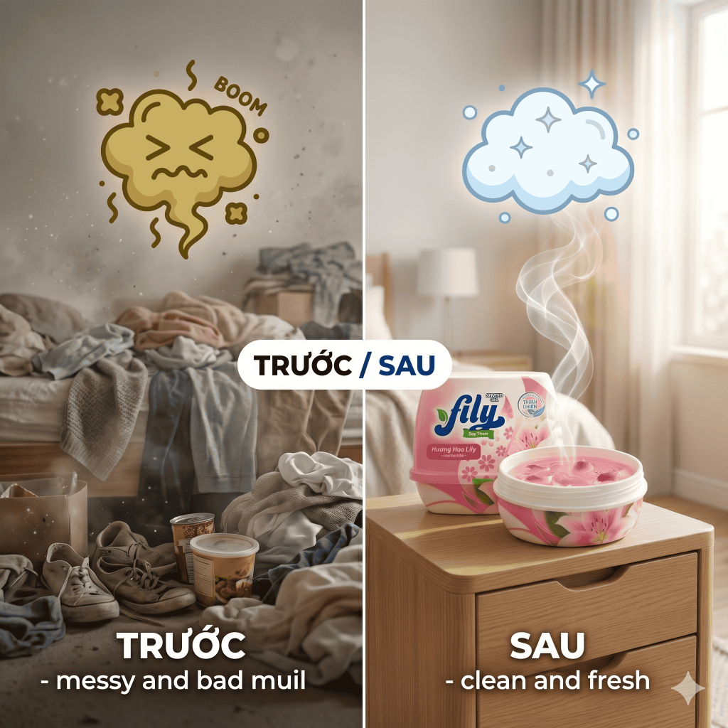 COMBO 3 Sáp Thơm Phòng Khử Mùi Fily - Sáp Khử Mùi Thơm Phòng Hương Thơm Dịu Nhẹ Cho ô tô, tủ quần áo