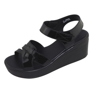 GIÀY SANDAL QUAI HẬU NỮ BITA'S ĐẾ XUỒNG BẰNG CAO QUAI DÁN SYN293 (ĐEN + KEM) - BITAS