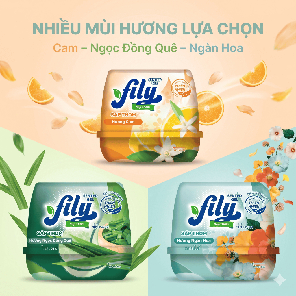 COMBO 3 Sáp Thơm Phòng Khử Mùi Fily - Sáp Khử Mùi Thơm Phòng Hương Thơm Dịu Nhẹ Cho ô tô, tủ quần áo