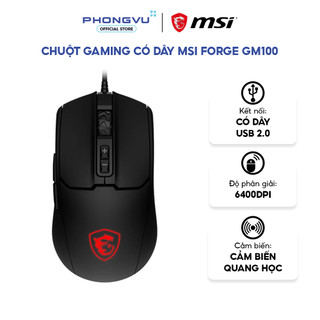 Chuột gaming có dây MSI FORGE GM100 (màu đen) (S12-0402310-HH9) - Bảo hành 12 tháng