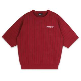 ÁO SWE PINSTRIPE KNIT TEE – RED