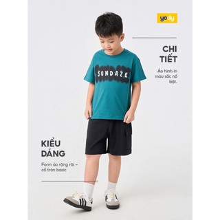 Bộ đồ bé trai form ovesized in tràn ngực YODY mềm mại, thoáng mát và thấm hút tốt BCST26S004