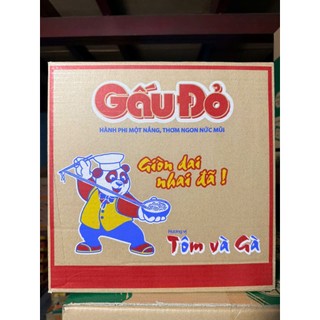 Thùng 30 gói mì Gấu Đỏ tôm và gà 63g