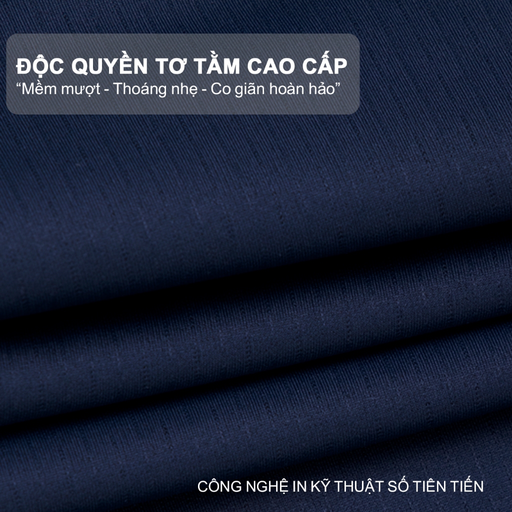 Áo sơ mi nam MASCULINE SMD600 ngắn tay chất liệu silk nylon spandex mềm mịn form regular