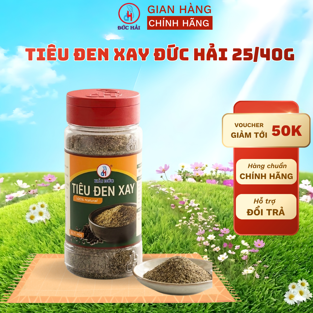 Tiêu đen xay Đức Hải gia vị tự nhiên chế biến món ăn Lọ Túi - Đức Hải Food