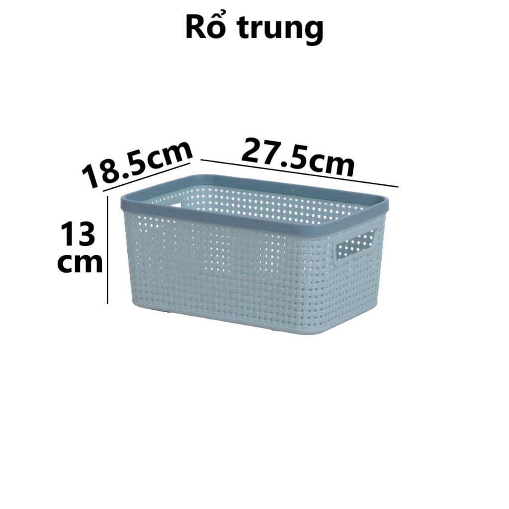Rổ viền mây HOKORI nhựa VIỆT NHẬT cao cấp - Đan mây tre, đựng đồ, quần áo AMIZIN, bánh kẹo - 3517/8/9/20 AMIZIN