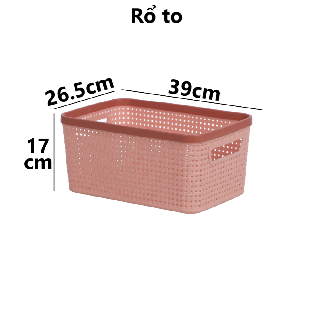 Rổ viền mây HOKORI nhựa VIỆT NHẬT cao cấp - Đan mây tre, đựng đồ, quần áo AMIZIN, bánh kẹo - 3517/8/9/20 AMIZIN