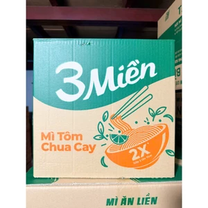 Thùng 30 gói mì 3 Miền tôm chua cay 65g