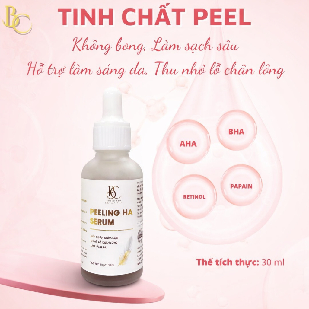 [ TẶNG SỮA RỬA MẶT BỌT KHI MUA COMBO ] Combo Peeling Ha Serum + Serum Meso ( Căng bóng, Trẻ hoá, Thu nhỏ lỗ chân lông )