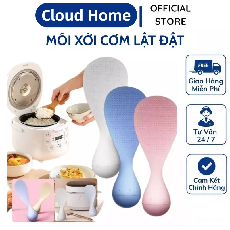 🌤️COD🌤️Muôi Xới Cơm Lật Đật Cao Cấp Chịu Nhiệt Muỗng Cơm Tự Đứng Không Đổ Hạt Vân 3D Chống Dính An Toàn