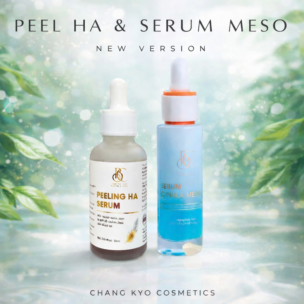 [ TẶNG SỮA RỬA MẶT BỌT KHI MUA COMBO ] Combo Peeling Ha Serum + Serum Meso ( Căng bóng, Trẻ hoá, Thu nhỏ lỗ chân lông )