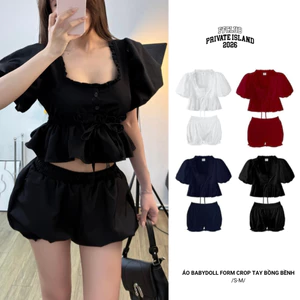 Áo Babydoll form crop tay Bồng bềnh FFCLUB