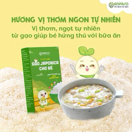 Gạo Japonica cho bé Ăn Dặm Anpaso 1kg - Giống gạo Nhật Bản chứa nhiều vitamin và khoáng chất