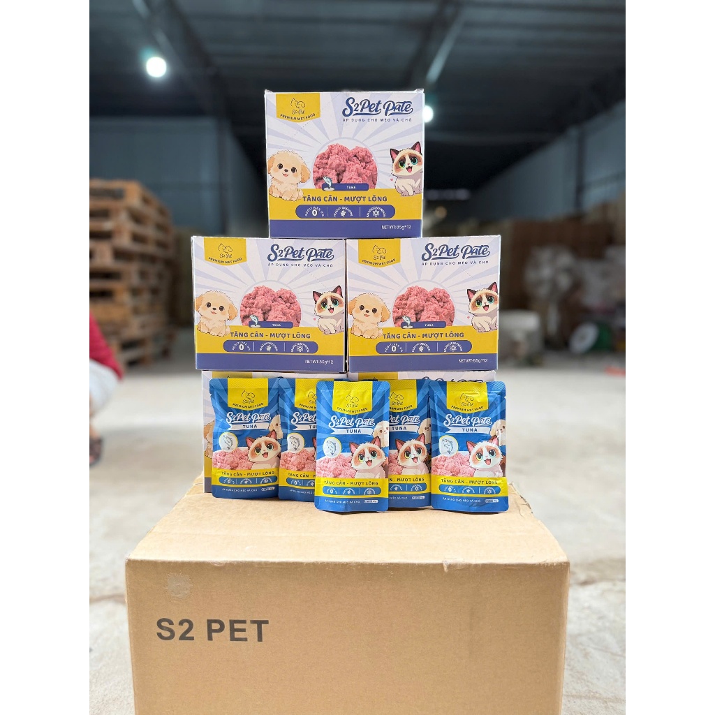 Pate S2PET dành cho chó và mèo 85g bổ sung nước tự nhiên, kết cấu mềm mịn, dễ ăn, dễ tiêu hóa