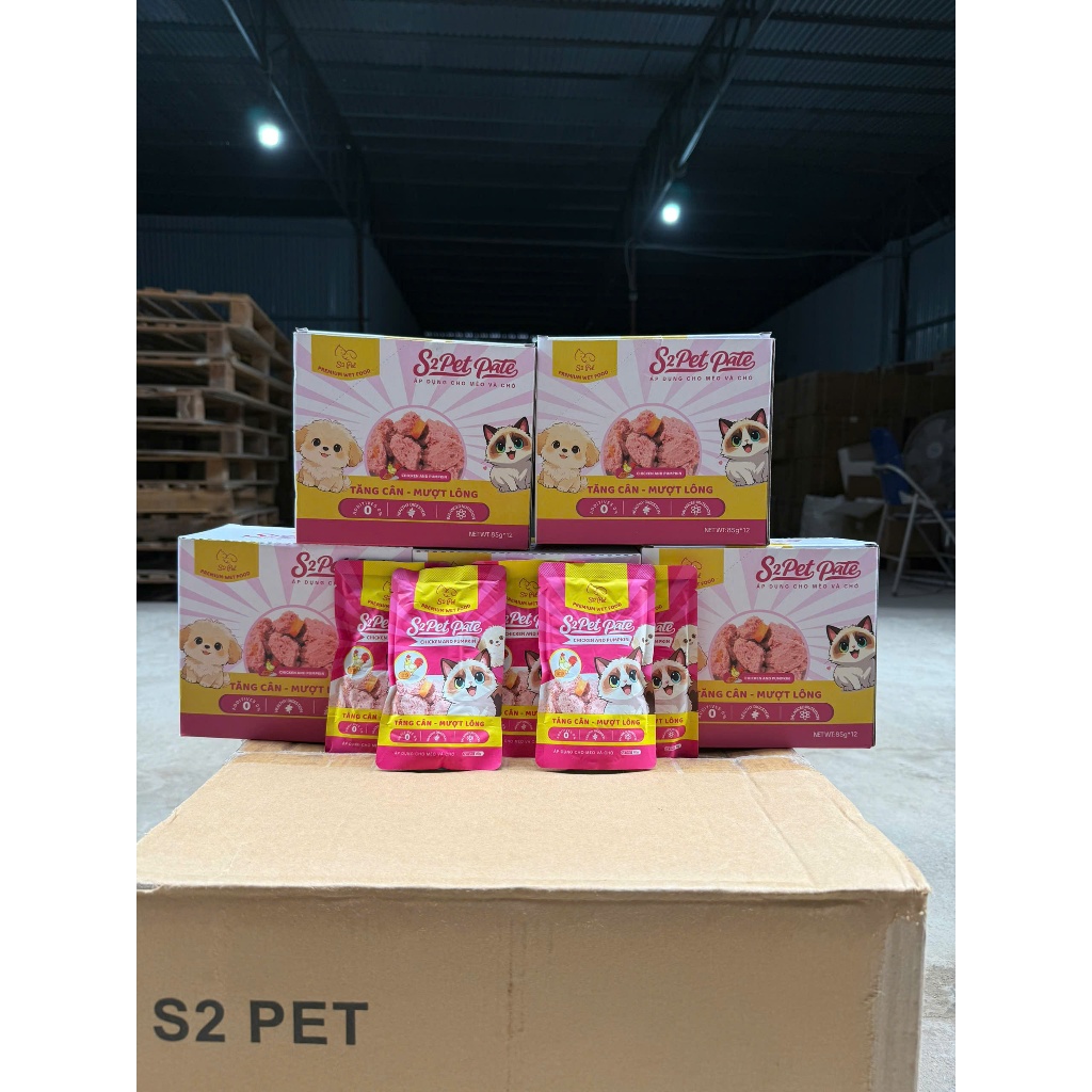 Pate S2PET dành cho chó và mèo 85g bổ sung nước tự nhiên, kết cấu mềm mịn, dễ ăn, dễ tiêu hóa