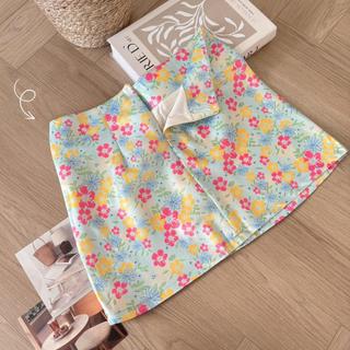 (HAVANA) Chân váy hoa LOTUS chữ A đi biển có lót quần phối dây khóa chìm CV507