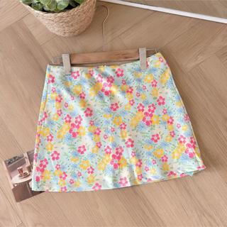 (HAVANA) Chân váy hoa LOTUS chữ A đi biển có lót quần phối dây khóa chìm CV507