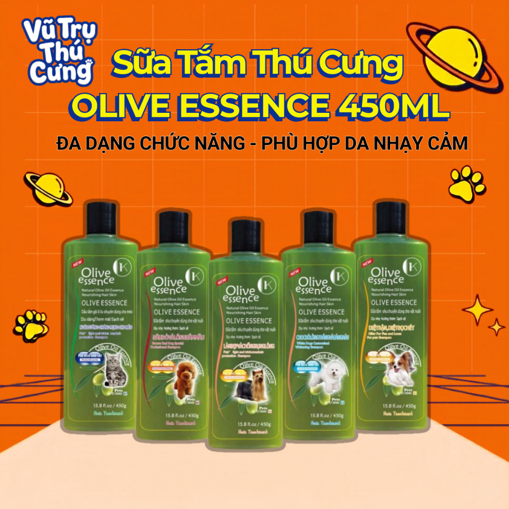 Sữa Tắm Cho Chó Mèo Olive Essence 450g