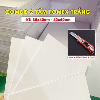 Bìa mô hình Fomex, Tấm Fomex trắng 30x40cm, 40x60cm - Fomex dày 3mm, 5mm, 8mm - Mua 6 tấm tặng 1 dao