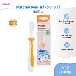 Bàn chải đánh răng cho bé Pigeon 6-8 tháng - vệ sinh răng miệng cao cấp bước 1 chính hãng