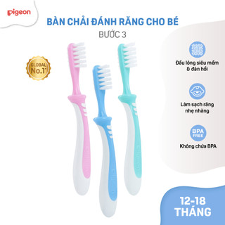 Bàn chải đánh răng cho bé Pigeon 6-8 tháng - vệ sinh răng miệng cao cấp bước 1 chính hãng