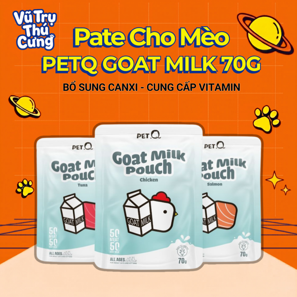 Pate Sữa Dê Cho Mèo Tốt Cho Tiêu Hóa PetQ 70g