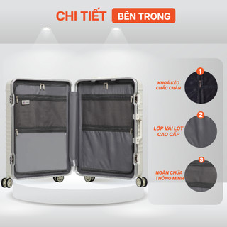 Combo 2 Vali Khoá Khung MIAvn Larita HILARY Size 20/24/28 - Nhựa PC/ABS Bền Bỉ Cao Cấp, Khoá Khung Bảo Tuyệt Đối
