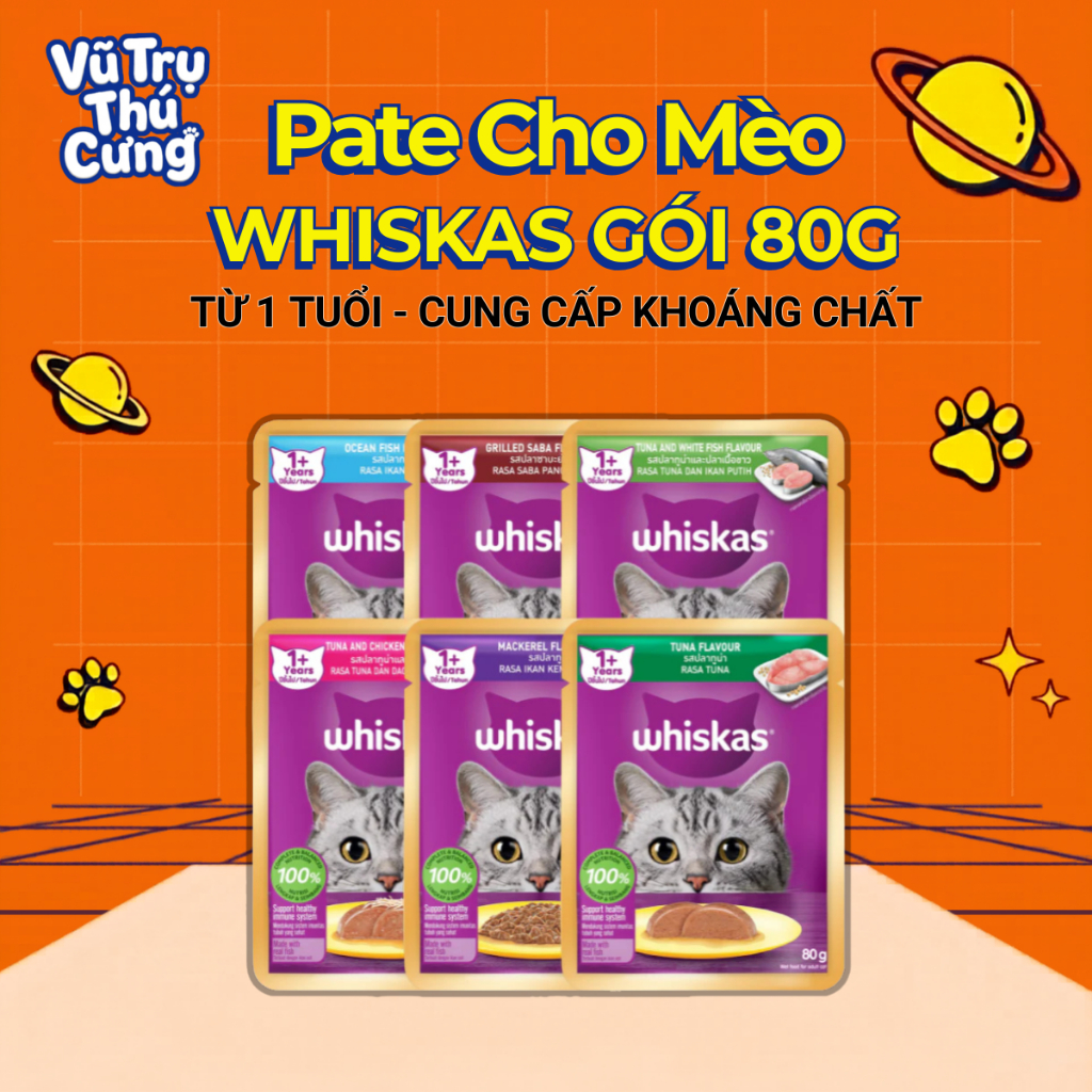 Pate Whiskas Dành Cho Mèo Trưởng Thành 80g