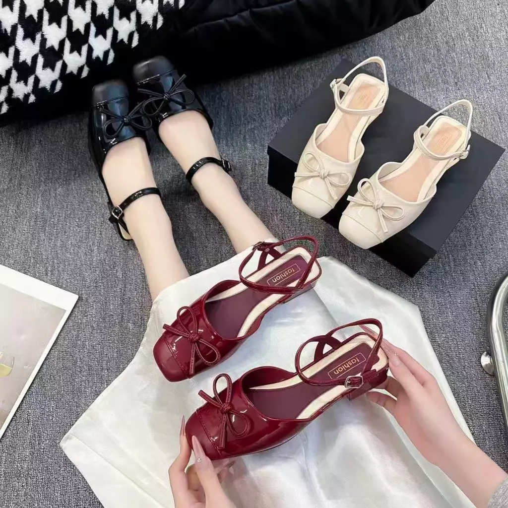 Giày Búp Bê Nữ Khoá Cài Đính Nơ Kire Phối Màu Xinh Xắn Hot Trend 2026 | Tiệm giày Quỳnh Anh | Giày Nữ Êm Chân Đi Học