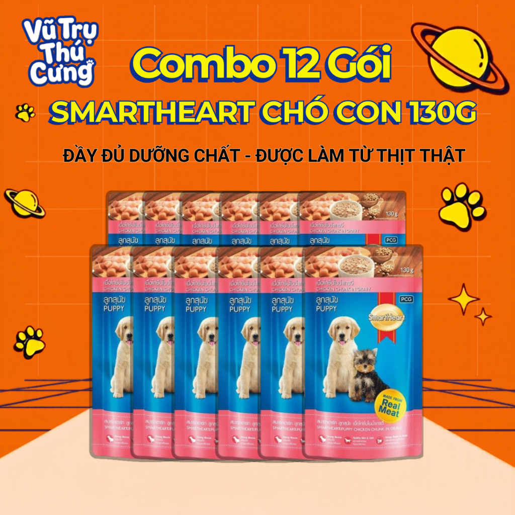 Combo Pate Smartheart cho Chó con gói 130g