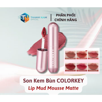 Son Kem Bùn COLORKEY Lip Mud Mousse Matte Chất Son Mềm Mịn, Che Vân Môi Tốt, Hỗ Trợ Dưỡng Ẩm 2g