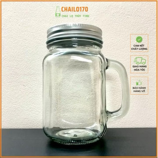 Cốc thuỷ tinh  500 ml có  quai , nắp kín đậy